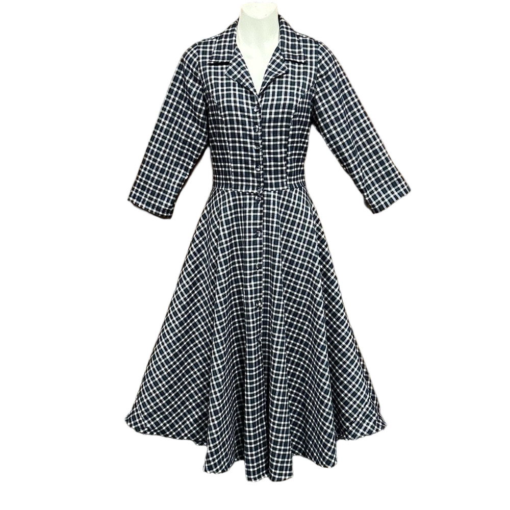 Sophie Dundas check shirtwaist dress XS button down Full Aline skirt